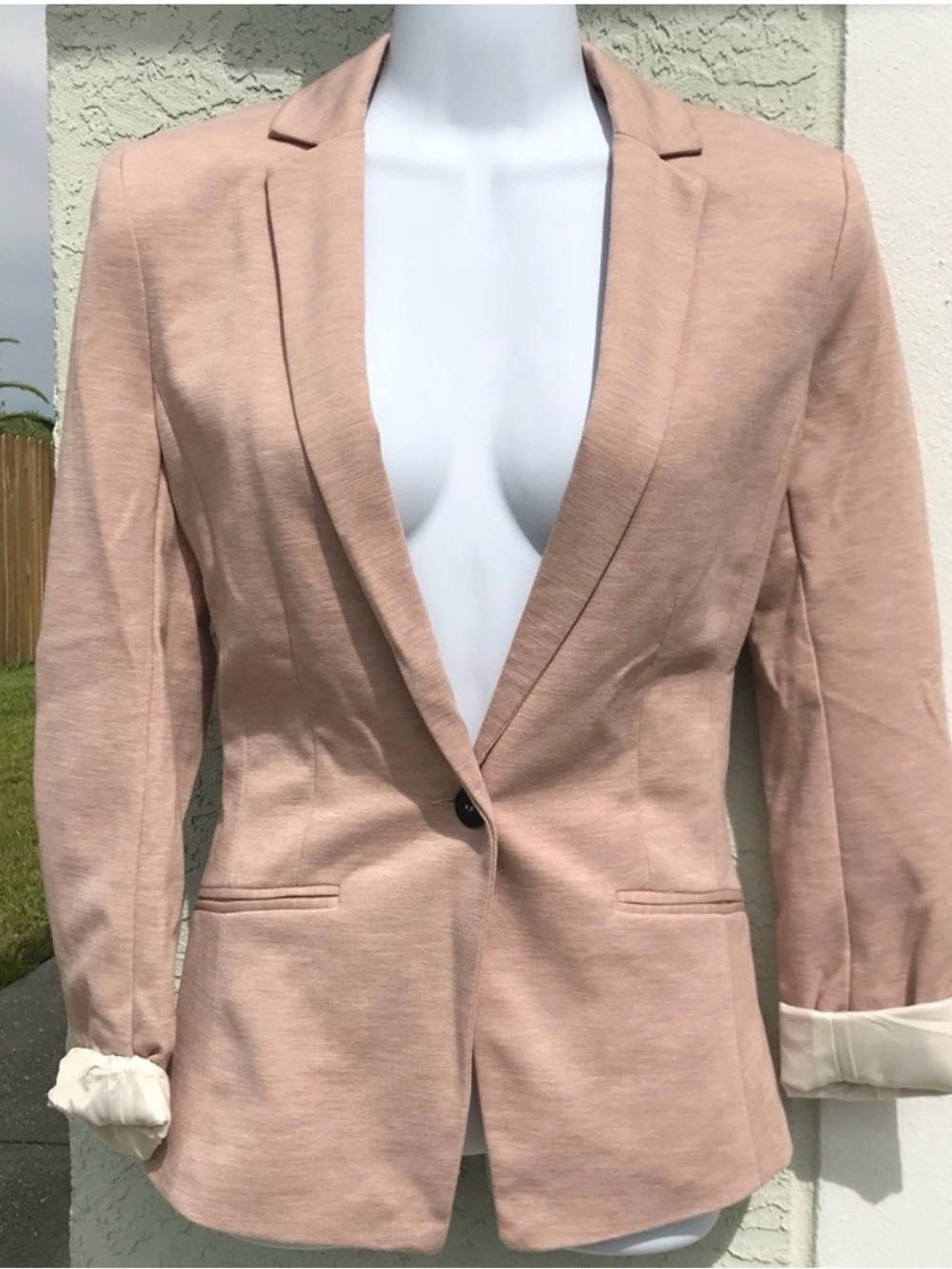 H&M Blush Pink Single-Button Blazer